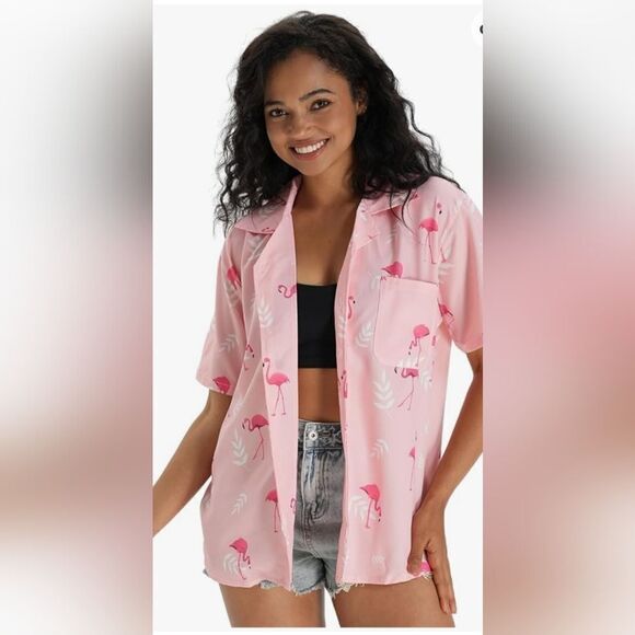Woman's Hawaiian flamingo top - Picture 1 of 7